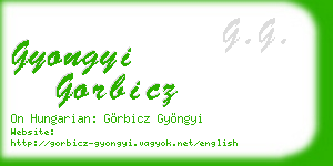 gyongyi gorbicz business card